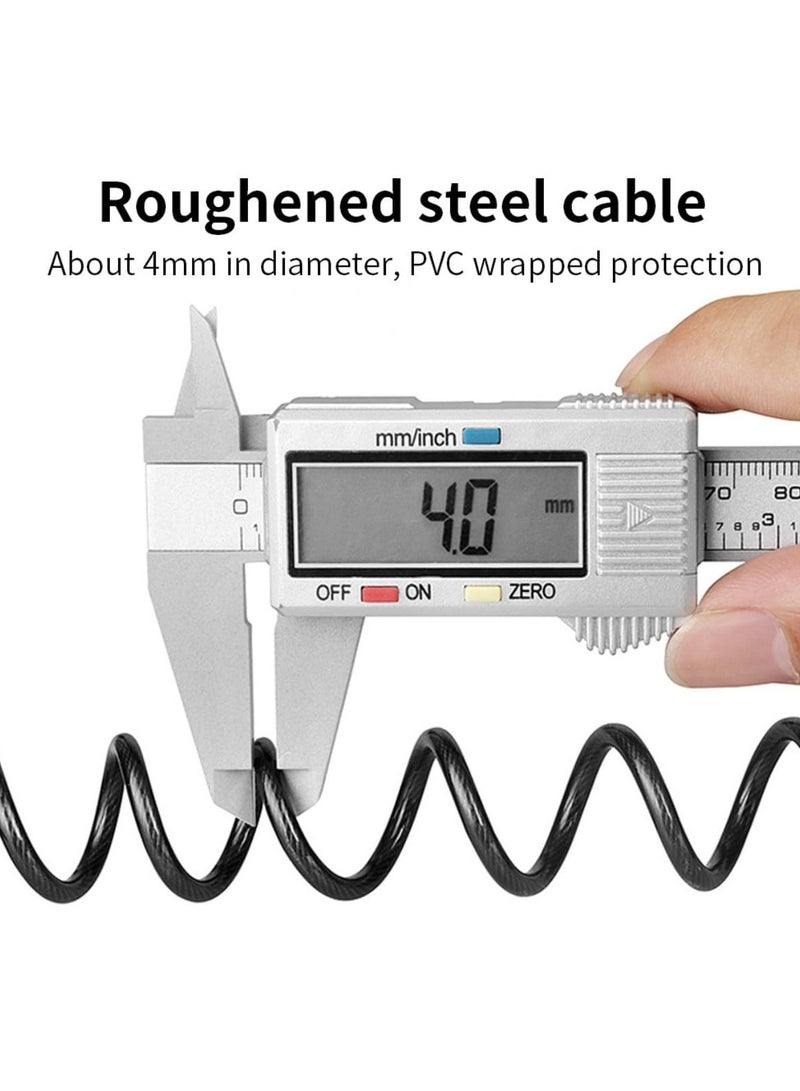 كابتن تيك 2 Pcs Bicycle Password Lock, Bike Cable Lock, 4-Digit Password Cable Lock, Combination Password Anti-theft Lock for Bicycle/Motorcycle/Scooter/Helmet - Image 3