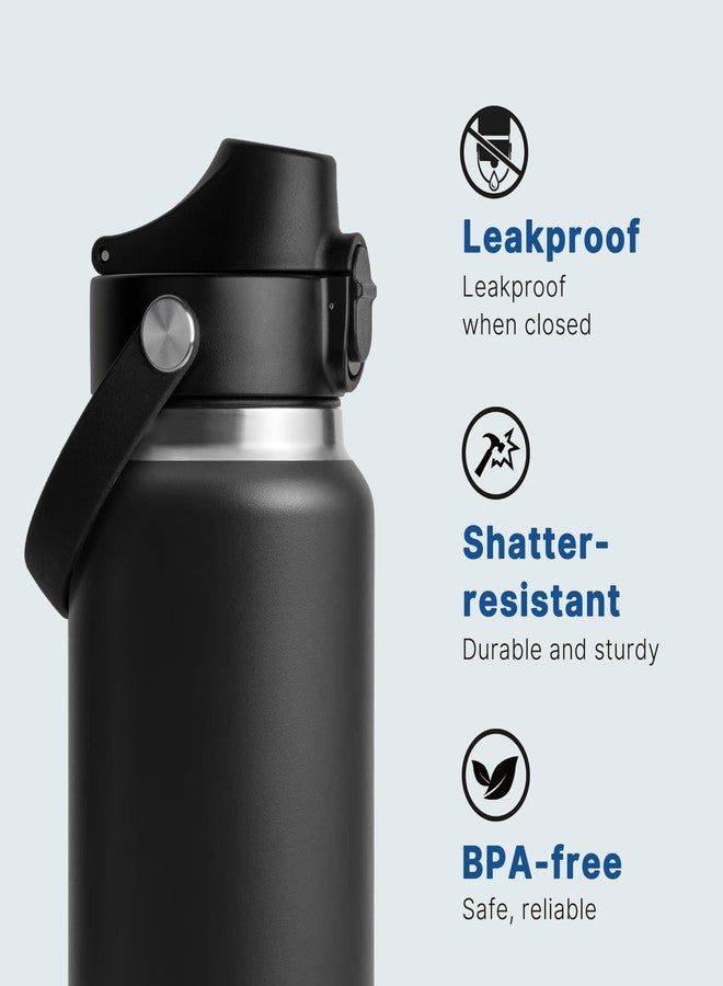 Diumepo Auto Spout Lid for Yeti Rambler 12/18/26/36/64 oz Water Bottle, Replacement Lids for YETI Rambler Bottle Chug Cap with Flexible Handle, BPA Free (Black) - Image 5