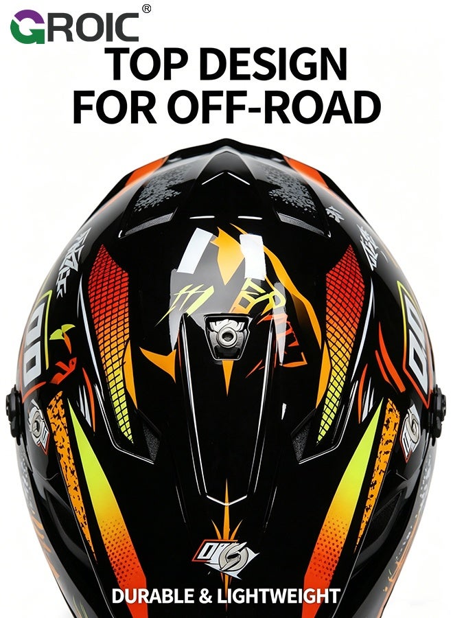 GROIC Sport Motorcycle Helmet,Motorcycle Full Face Helmet,ightweight ABS Shell,Bike Motocross Helmets for Adults,Motorcycle Street Bike Helmet - Image 2