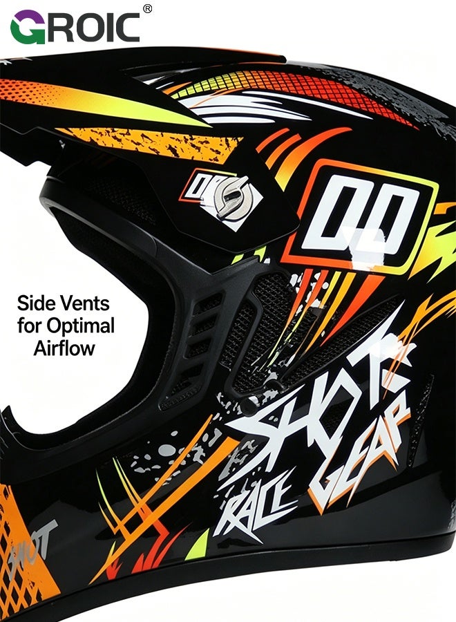 GROIC Sport Motorcycle Helmet,Motorcycle Full Face Helmet,ightweight ABS Shell,Bike Motocross Helmets for Adults,Motorcycle Street Bike Helmet - Image 5