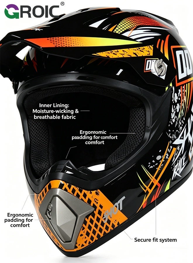 GROIC Sport Motorcycle Helmet,Motorcycle Full Face Helmet,ightweight ABS Shell,Bike Motocross Helmets for Adults,Motorcycle Street Bike Helmet - Image 4
