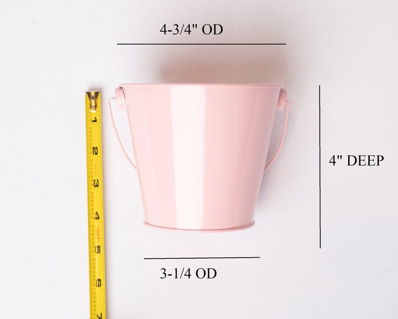 Dominus Decors 6 Pack Small Pink Metal Buckets with Handle – Galvanized Leak Proof and Rust Resistant Multifunction for Party Favors, Organization, School events, Weddings, Garden - 20 FL oz Capacity - Image 2