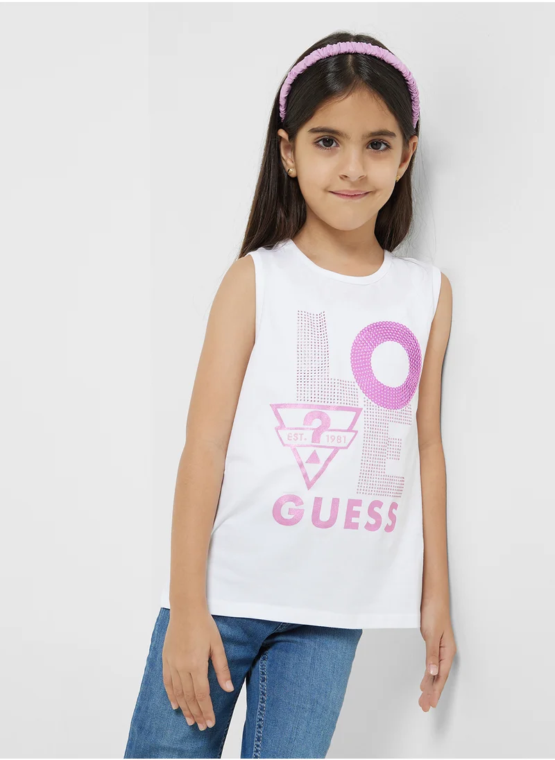 جس Kids Graphic Printed Tank Top