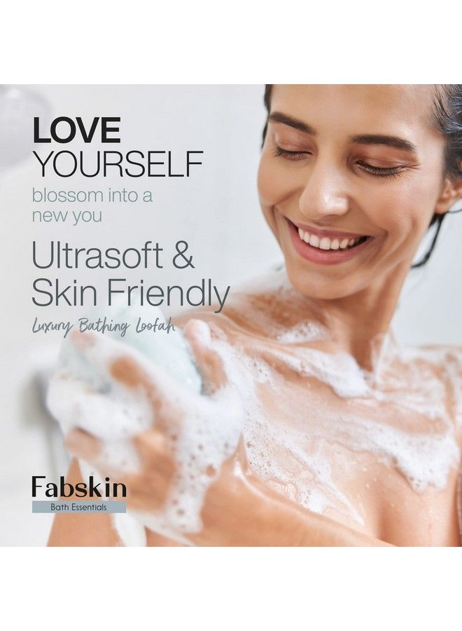 Fabskin فرشاة استحمام للجسم لوفا للرجال والنساء بمقبض طويل ؛ فرشاة استحمام للجسم ؛ مكشطة ظهر للاستحمام ؛ مصنوعة في الهند (أسود) - Image 3