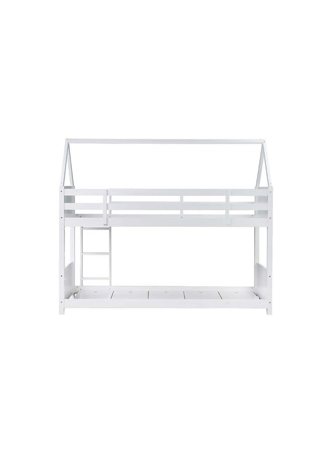 DANUBE HOME Danube Home Derby House 90X200 Solidwood Bunk Bed Sturdy Modern Design Wooden Single Bed Frame Furniture Quiet & Comfortable Bed (Mattress Not Included) Made In Malaysia L210Xw106Xh116Cm-White  - Image 3