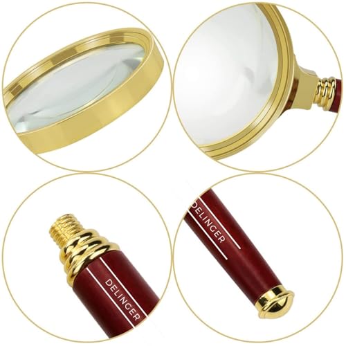 DELINGER Magnifying Lens Detachable Handle Glass Magnifier Hand for Jewelry Loupe, Book and Newspaper Reading (60MM) - Image 4