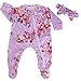 Aori Lifelike Reborn Baby Dolls Clothes 20 inch Purple Clothing Floral Jumpsuits Set for 1720 Inch Newborn Girl Doll - Image 2