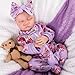 Aori Lifelike Reborn Baby Dolls Clothes 20 inch Purple Clothing Floral Jumpsuits Set for 1720 Inch Newborn Girl Doll - Image 4
