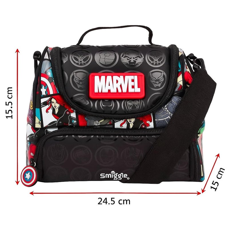 EXILOM Polyester Lunch Bag for Kids,Lunch Bag for Girls Boys,Thermal Insulation Tote Bag for Toddler Teen,School Travel Bag,Water Bottle and Lunch Box Holder with Adjustable Strap (Black) - Image 4