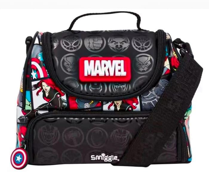 EXILOM Polyester Lunch Bag for Kids,Lunch Bag for Girls Boys,Thermal Insulation Tote Bag for Toddler Teen,School Travel Bag,Water Bottle and Lunch Box Holder with Adjustable Strap (Black) - Image 1