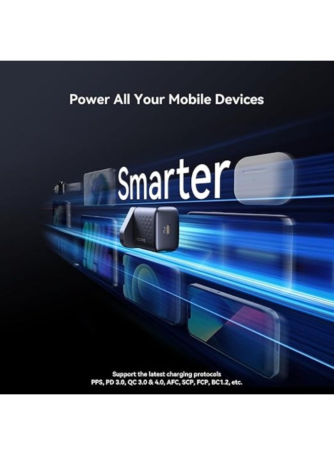 VOLTME 30W GaN Fast Wall Charger with USB C Port and 1.2m Type C to Type C Cable (3A) - Supports PD 3.0, QC 4.0, and PPS for Ultra-Fast Charging - Compatible with iPhone Air, iPhone 17/17 Pro/17 Pro Max, 16/15/14/13/12, iPad Pro/Air, MacBook Air, Samsung Galaxy S25/S24/S23, Google Pixel 9/8/7, Nintendo Switch, and More - Safe, Durable, and Perfect for Travel - Black - Image 3