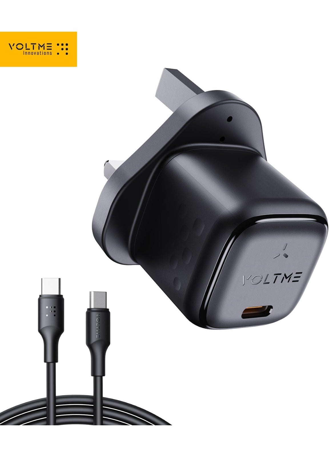30W GaN Fast Wall Charger with USB C Port and 1.2m Type C to Type C Cable (3A) - Supports PD 3.0, QC 4.0, and PPS for Ultra-Fast Charging - Compatible with iPhone Air, iPhone 17/17 Pro/17 Pro Max, 16/15/14/13/12, iPad Pro/Air, MacBook Air, Samsung Galaxy S25/S24/S23, Google Pixel 9/8/7, Nintendo Switch, and More - Safe, Durable, and Perfect for Travel - Black