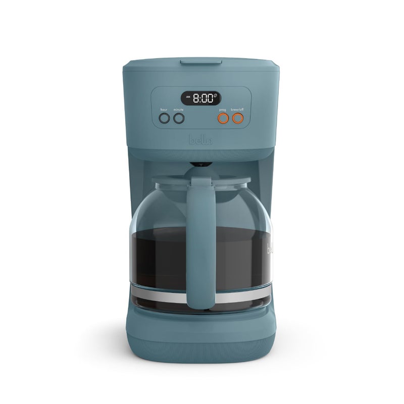 bella 12 Cup Programmable Coffee Marker, Reusable Dishwasher Safe Accessories, Easy LCD diaply, Auto Shutoff, 900 watt, Surf - Image 1