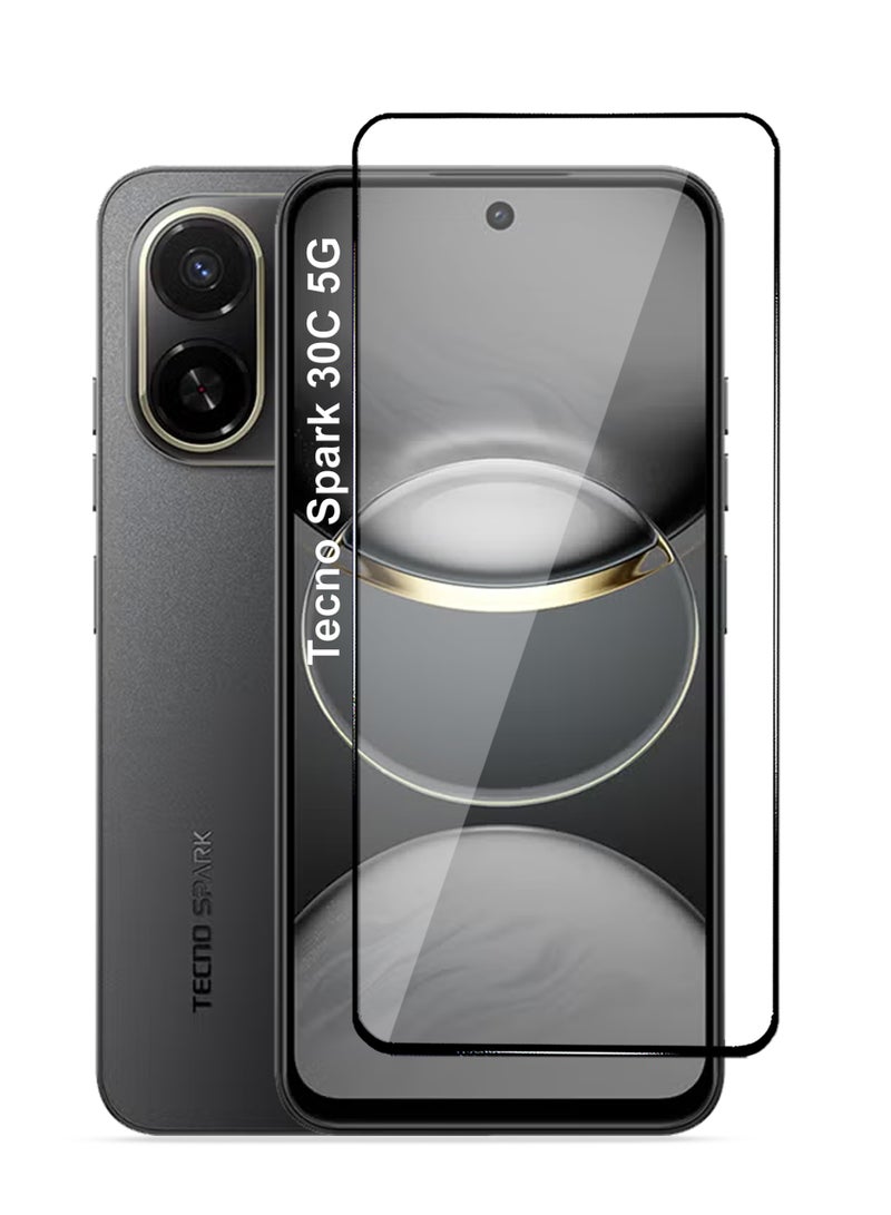 Tecno Spark 30C 5G Screen Protector - Premium Full Screen Tempered Glass For Tecno Spark 30C 5G, High Transparency, Delicate Touch, Anti-Explosion, Smooth Arc Edges, Easy Installation - Image 1