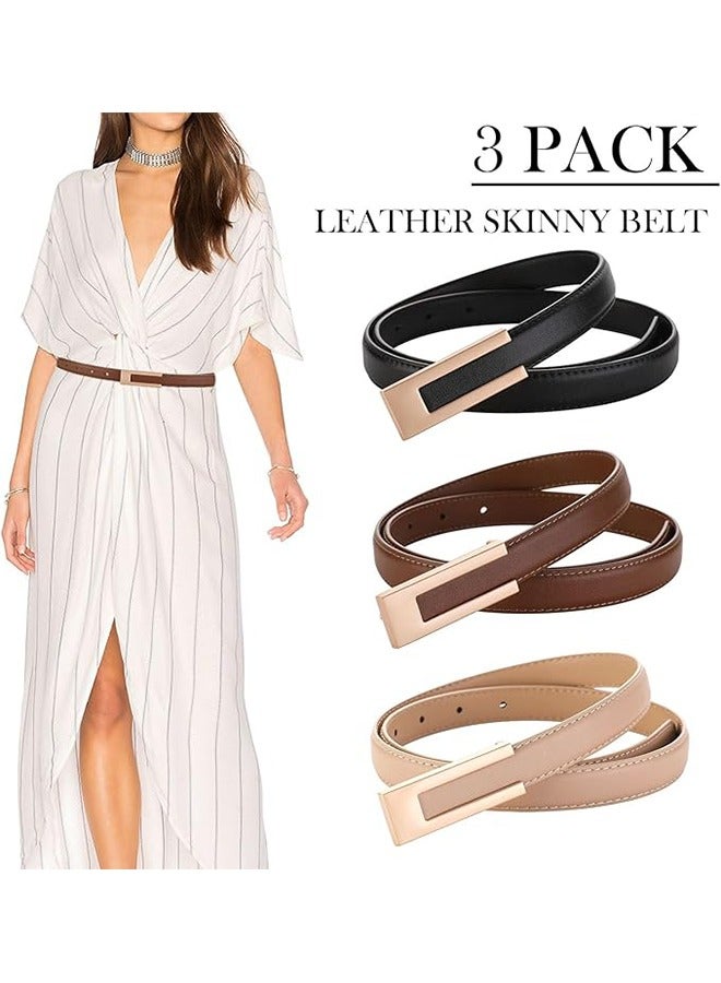 Ladies Adjustable Leather Belts for Women Ladies Belts Retro Vintage Belt Women's Accessories Skinny Belt for Dresse Jeans Buckle Thin Waist Belt Waist Strap Waistband - Image 5