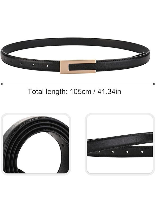 Ladies Adjustable Leather Belts for Women Ladies Belts Retro Vintage Belt Women's Accessories Skinny Belt for Dresse Jeans Buckle Thin Waist Belt Waist Strap Waistband - Image 4