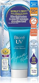 Biore Kao Japan Aqua Rich Watery Essence Sunblock Sunscreen Sun Cream Ametsus SPF 50 PA UVA Protection - Image 2