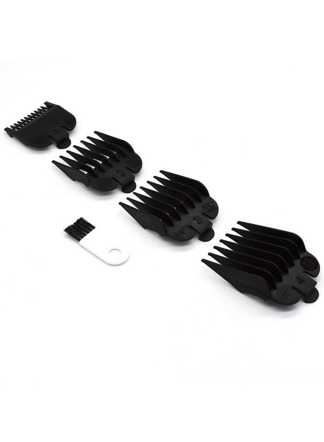AIRERA 4 Pieces 4 Sizes Black Nylon Professional Hair Clipper Guide Guard Combs 3170400 18 14 38 12 Compatible With Wahl Standard Full Sized 5 Star Series Magic Clip Hair Clipper Models (Black) - Image 1