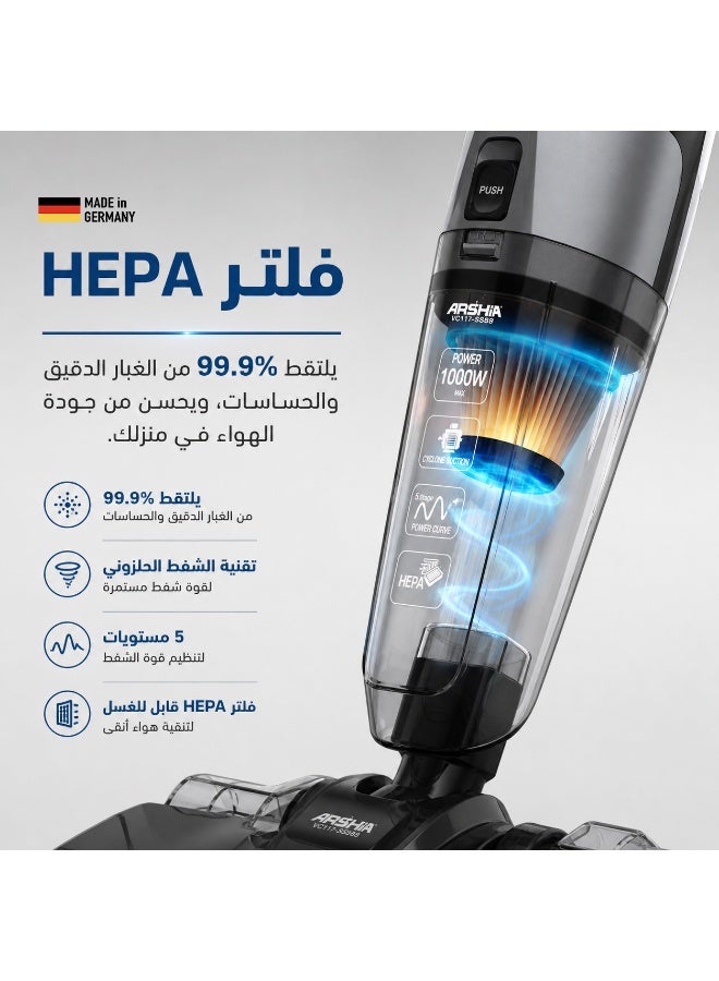 Arshia 4 in 1 Vacuum Cleaner with Mop (Black) - Image 5