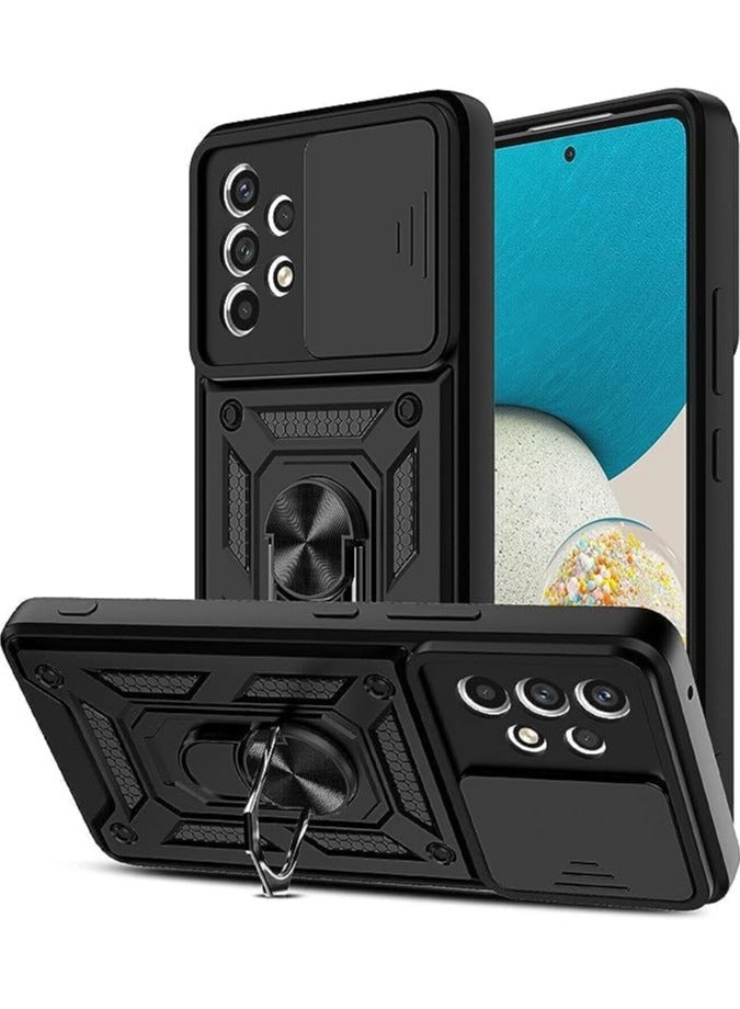 جراب حمايه ويندو مقاوم للصدمات وحمايه للكاميرا مزود بدبله معدنيه متوافق مع   Samsung Galaxy A23  (اسود) - Image 2