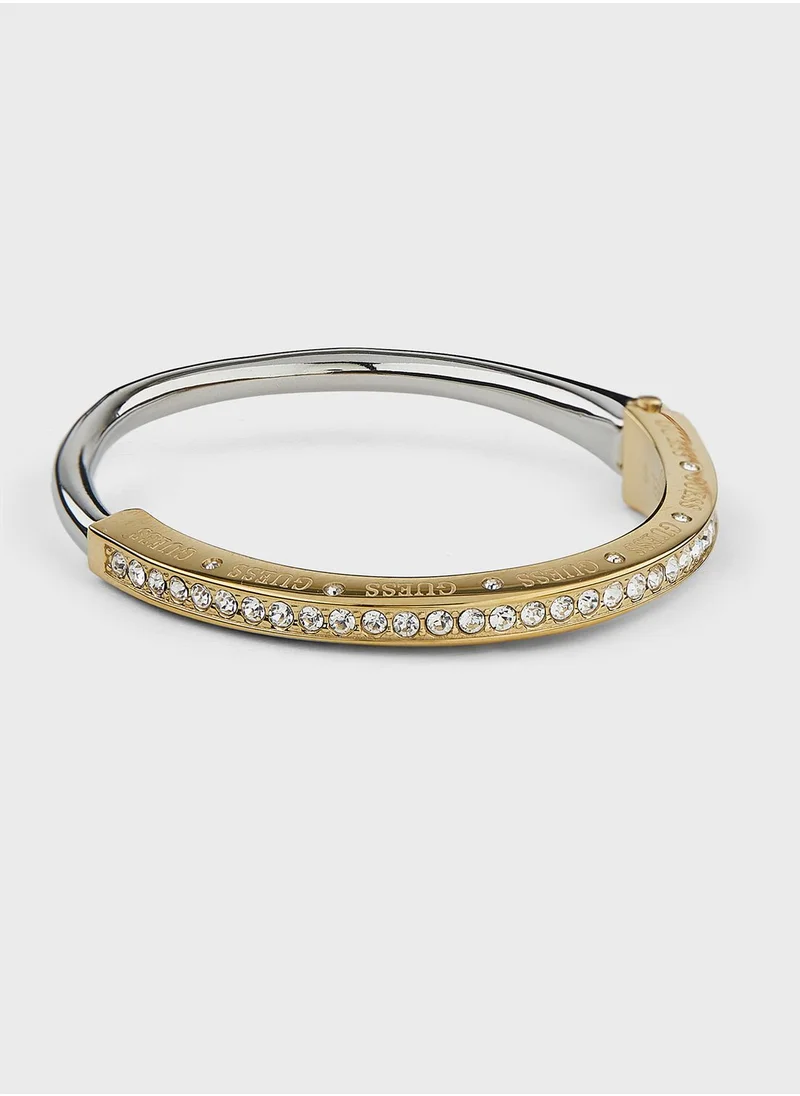 GUESS Half Round Pave Bangle Bracelet