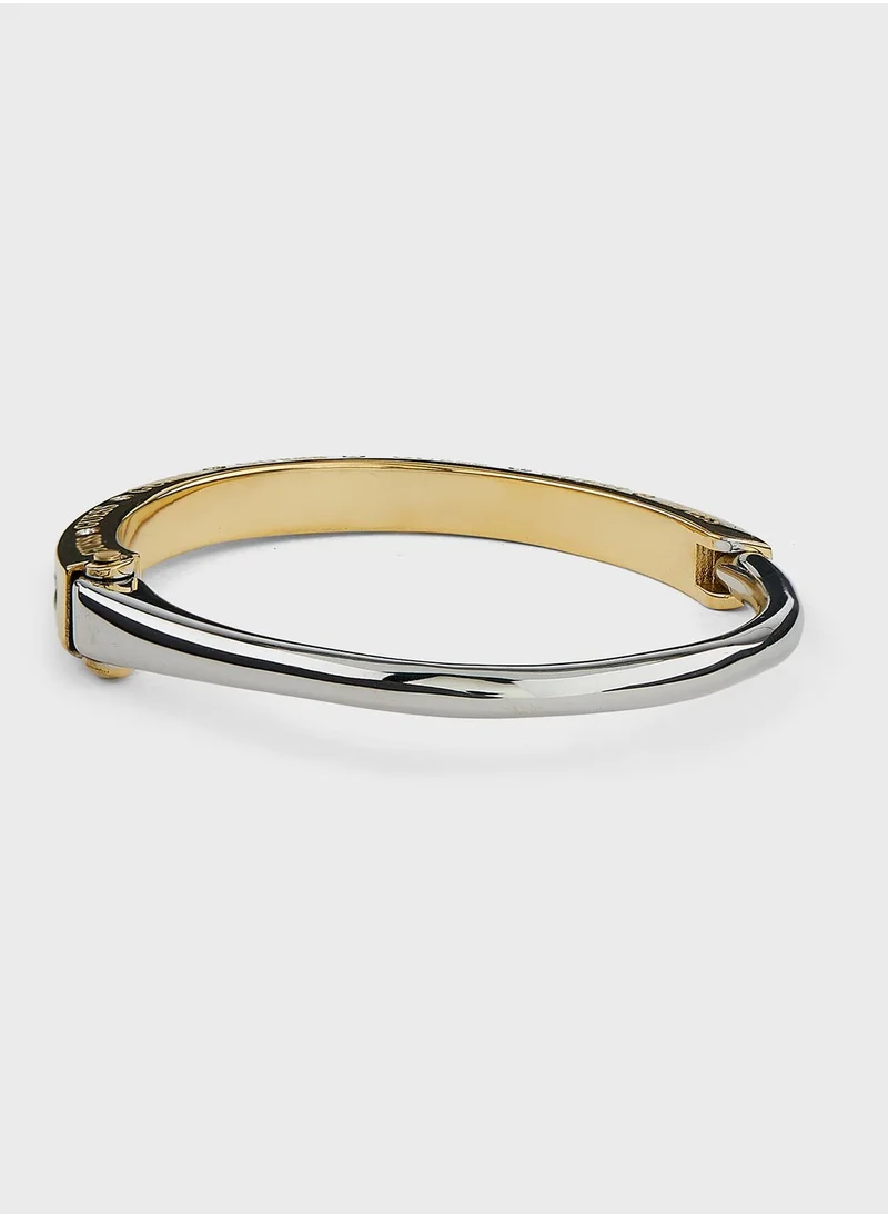 GUESS Half Round Pave Bangle Bracelet
