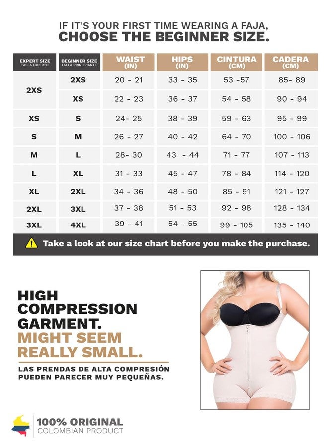 Sonryse Fajas Colombianas Reductoras y Moldeadoras Levanta Cola Posparto Stage 2 Post Surgery Shapewear Bodysuit Beige XS/30 - Image 3