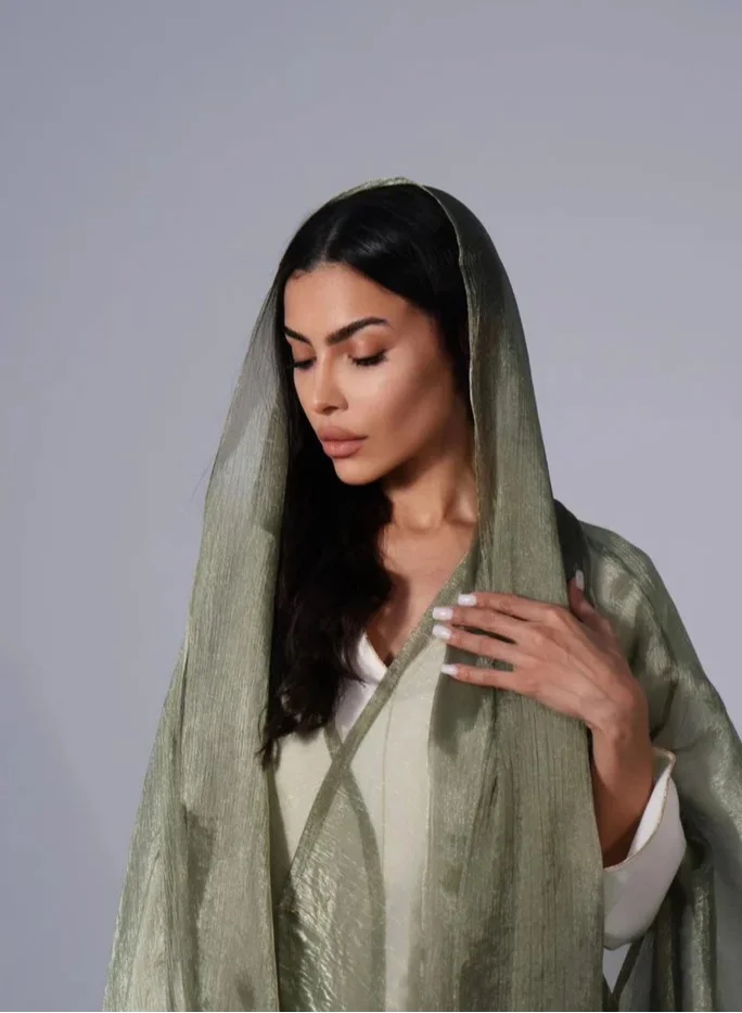 MAISON ARABELLE SHAWL ORGANZA OLIVE
