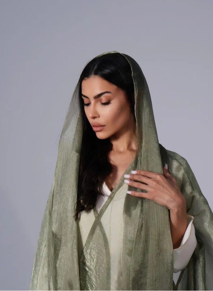 MAISON ARABELLE SHAWL ORGANZA OLIVE *ONLY SHAWL*