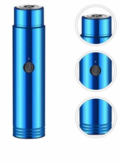 SYOSI men electric shaving knife blue portable charging mini shaver hub trimmer is used for travel or family men electric shaving knife blue portable charging mini shaver hub trimmer is used for travel or f  - Image 3