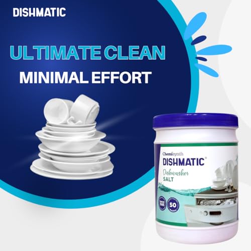 Dishmatic Dishwasher Detergent, Salt and Rinse Aid (1 kg * 1kg * 250 ML) | Automatic Dishwashing Powder & Liquid Combo Pack | Compatible with All Dish Washer Machine - Image 2