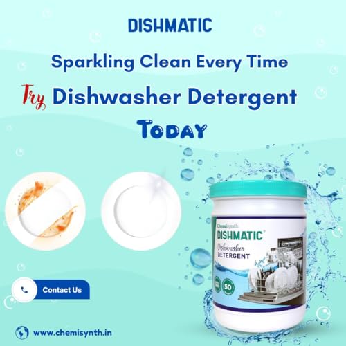 Dishmatic Dishwasher Detergent, Salt and Rinse Aid (1 kg * 1kg * 250 ML) | Automatic Dishwashing Powder & Liquid Combo Pack | Compatible with All Dish Washer Machine - Image 4