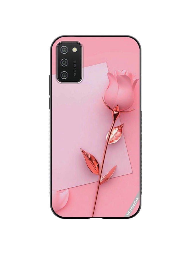 VR CREATIVE Protective Case Cover For Samsung Galaxy A03s Pink Rose Design Multicolour - Image 1
