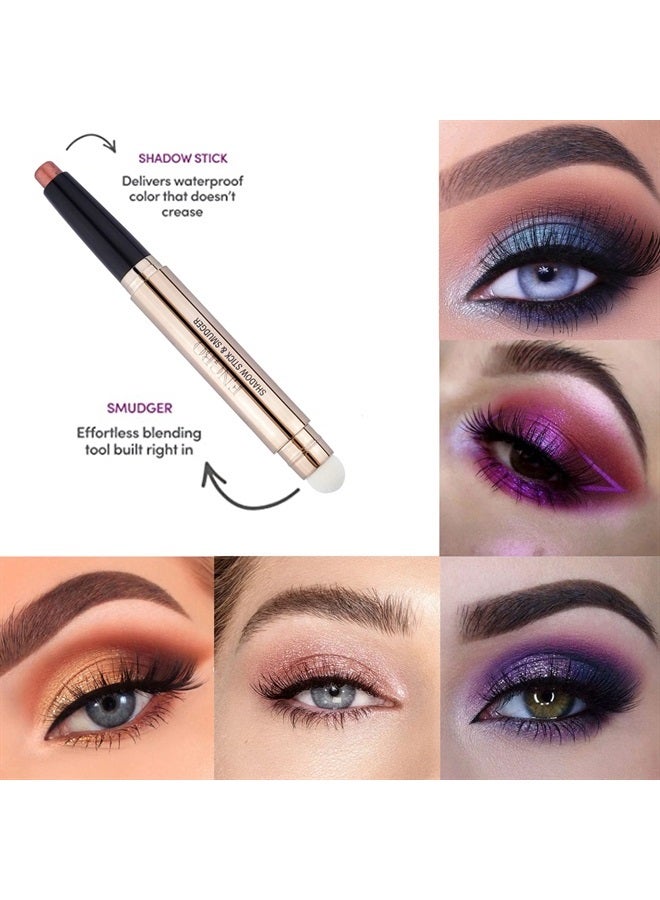 Wismee Eyeshadow Stick Eye Shadow Makeup Stick 6 Colors Shimmer Eyeshadow Stick Set Cosmetics Eye Brightener Stick Cream EyeShadow Pencil Set for Eye Makeup Christmas Birthday Gift for Women, Set A - Image 4