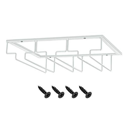 MOCOUM Wine Glass Rack, 3 Rows, White, Under Cabinet, Stemware Hanger, 1 Pack - Image 2