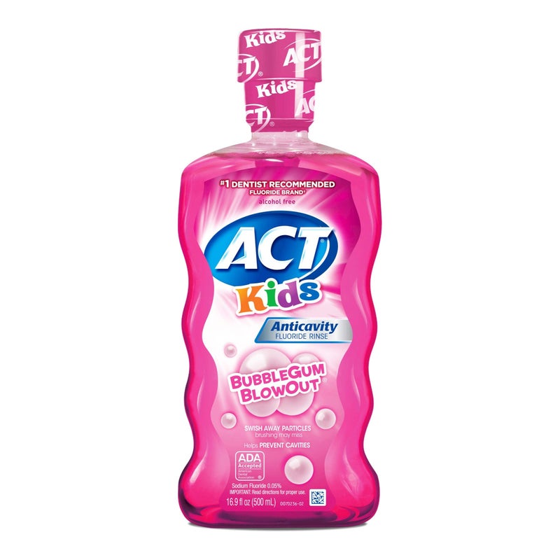 ACT Kids Anticavity Fluoride Rinse Bubble Gum Blow Out 16.9 OZ - Image 2