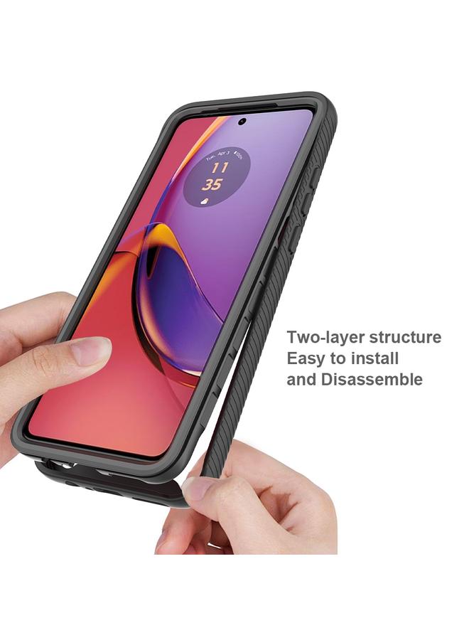 S-TOP Case For Motorola Moto G84 Starry Sky Solid Color Series PC + TPU Phone Case with PET Film - Image 3