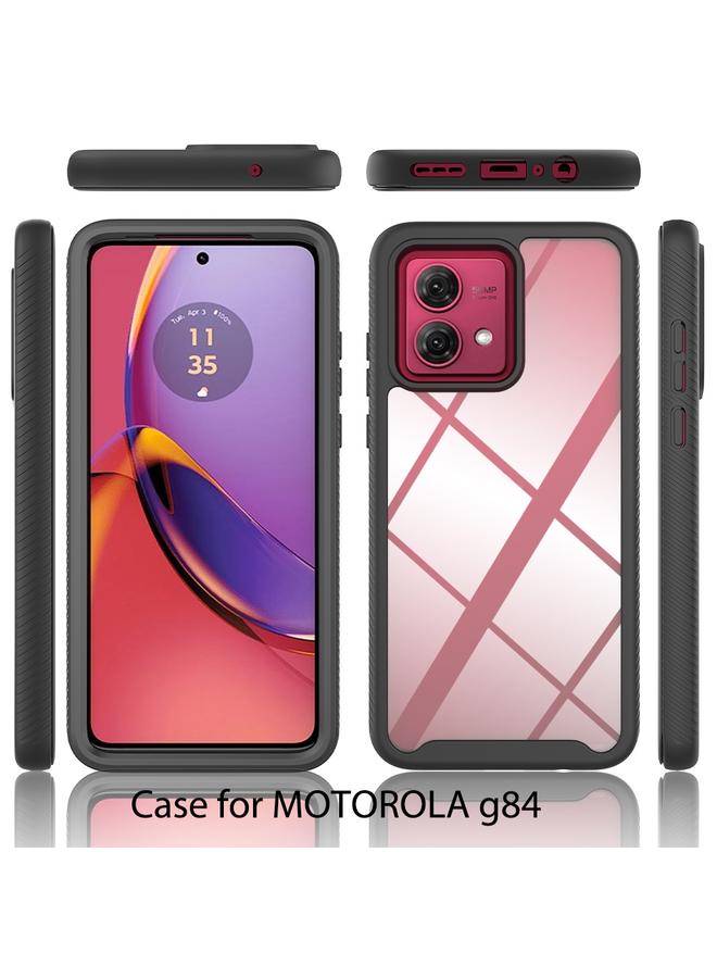 S-TOP Case For Motorola Moto G84 Starry Sky Solid Color Series PC + TPU Phone Case with PET Film - Image 2