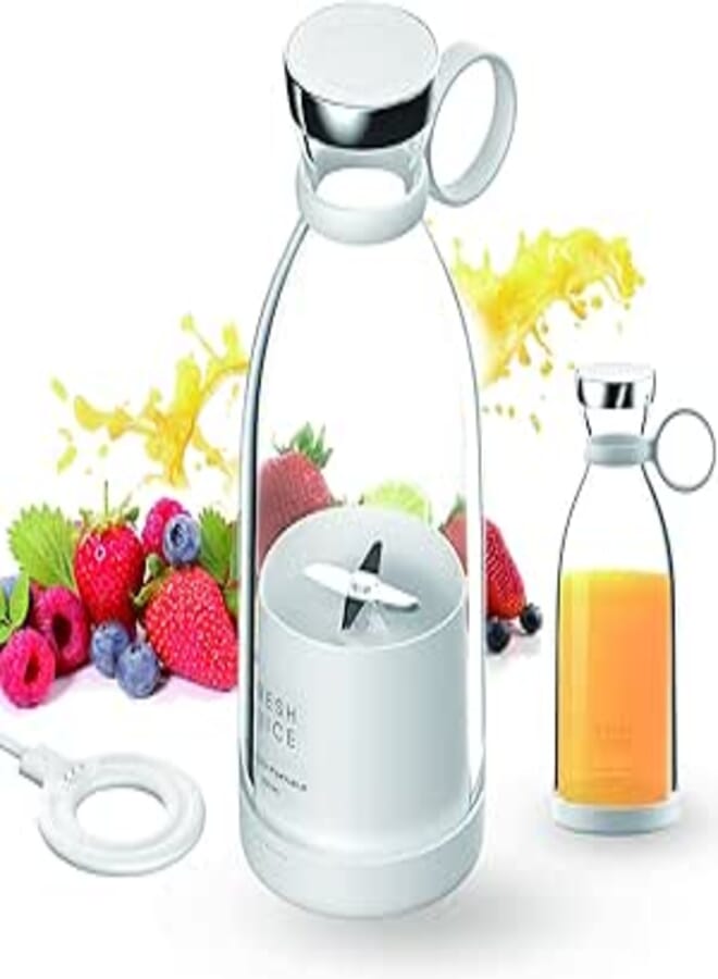 Bluebow Blender Smoothie Makers, Portable Blender Mini Jug Blenders, Multifunctional Personal Blender with USB Rechargeable, for Baby Food, Travel, Office, Gym (White)