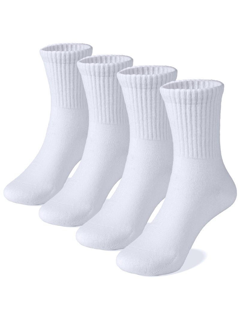 COTTON DAY Unisex School Kids Boys Girls Soft Cotton White Athletic Socks 4-6 Years All White Size S (6) - Image 1