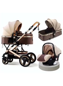 DEHKAH A luxurious, multi-functional stroller that includes a carrycot and infant car seat. The elegant gold design with accents gives it a modern and luxurious look.  - Image 2