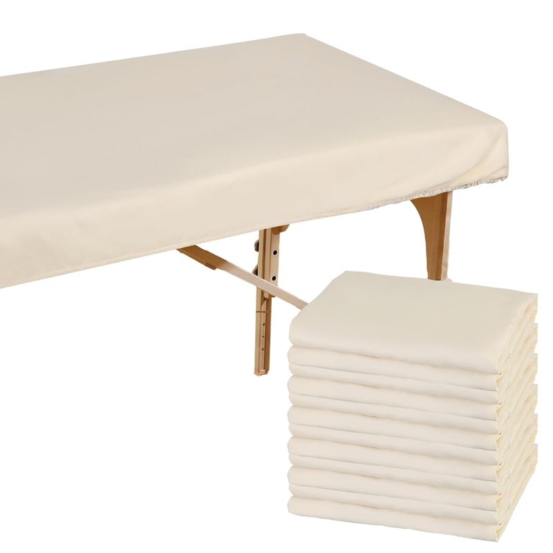 Macarrie Macarrie 6 Pack Microfiber Massage Table Sheets Soft Massage Table Cover Reusable Spa Bed Sheets Salon Table Protective Cover Massage Table Fitted SheetsBeige 