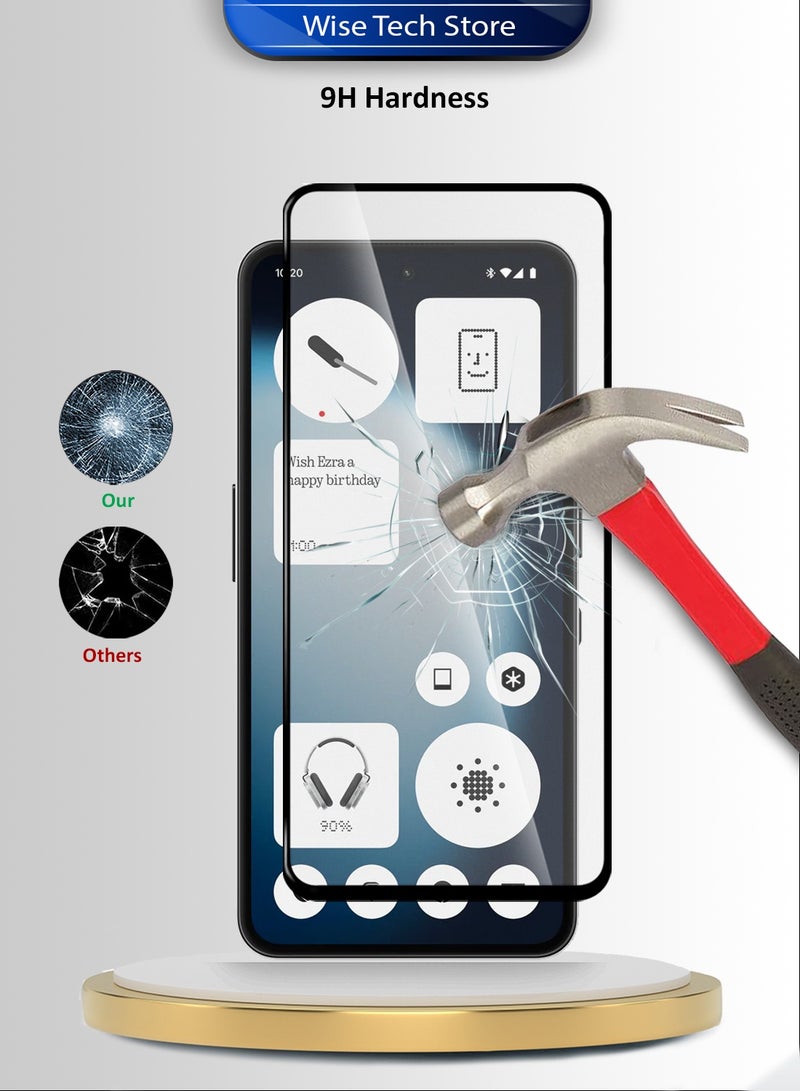 Wtech Nothing Phone (3a) Lite 5G 2025 Premium E2E Series Full Glue Full Cover Tempered Glass Screen Protector (MSGECN) - Clear/Black - Image 3