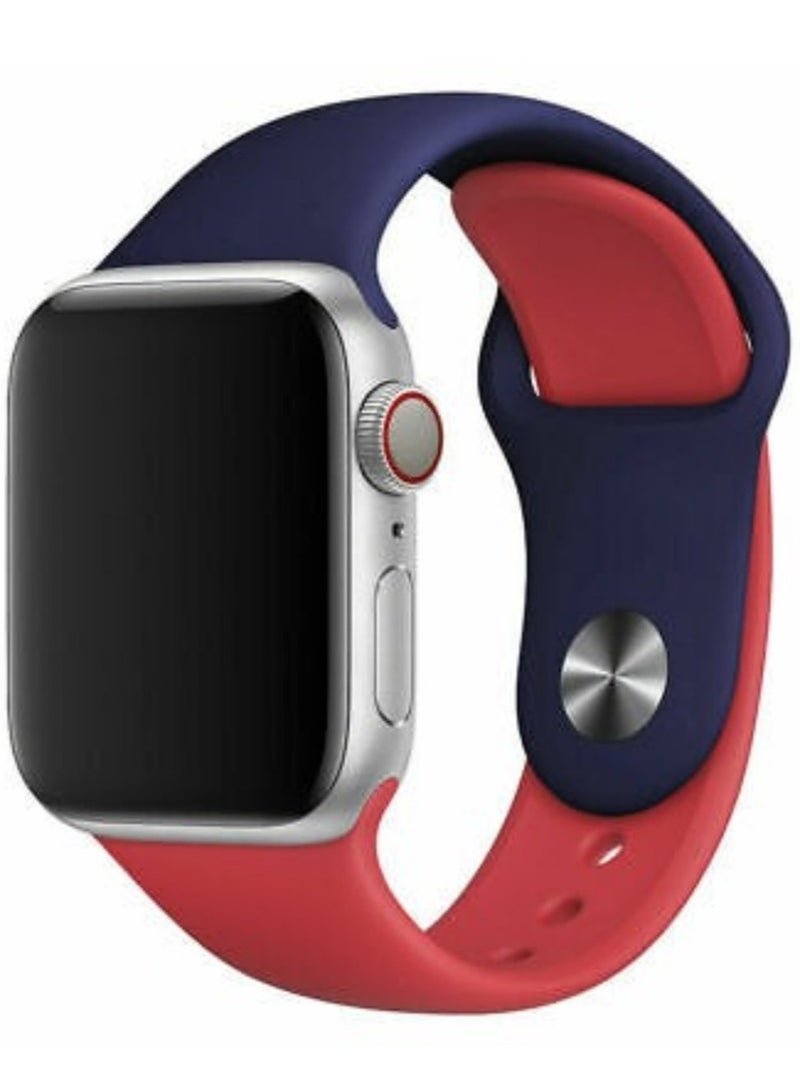 ELTRAZONE Dual Color Soft Silicone Watch Strap For Apple Watch Band 38mm/40mm/41mm For iWatch Series 7/6/SE/5/4/3/2/1/ - Image 1