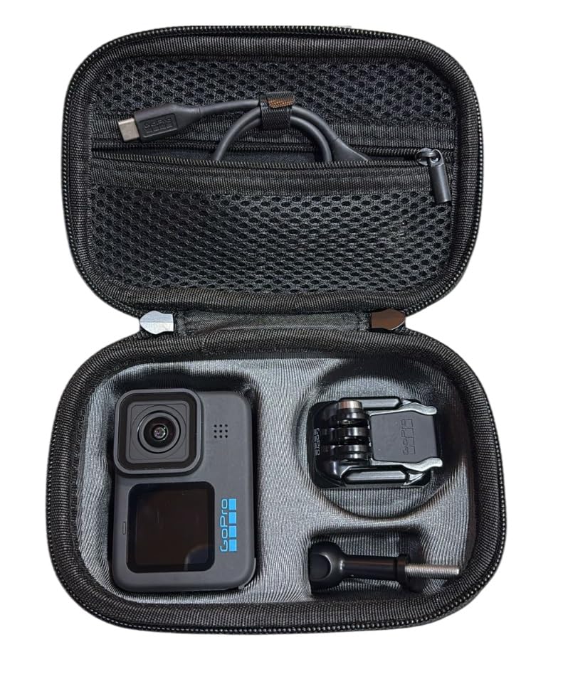 VERTUS® Carrying Case Storage Bag for GoPro Hero 13/12/11/10/9/8/7/6/5/4/3 Action Camera, Travel Case Cover for GoPro Hero 13/Hero 12/Hero 11/Hero 10/Hero 9 Black Action Camera (Hard|Black) - Image 3
