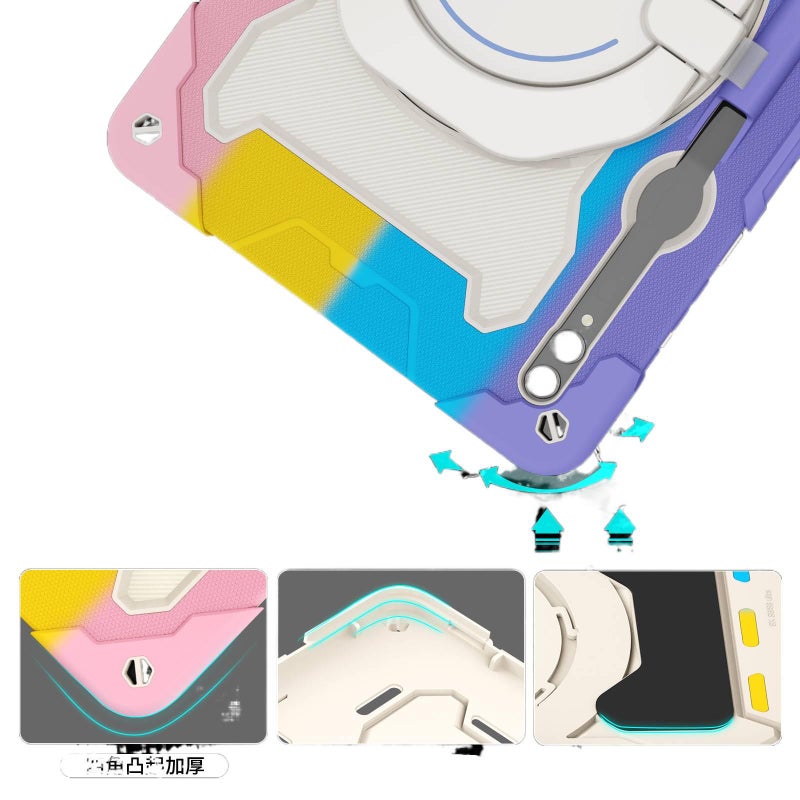 DGG Pink Samsung Tab Shockproof Case Compatible with Multiple Samsung Tab Models with Protective Cover Stand Function and Daily Tablet Carry - Image 3