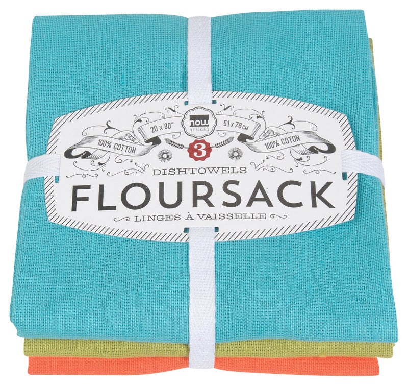 Now Designs Floursack Kitchen Dish Towels Bali BlueCactusCrush 20 x 30in Set of 3