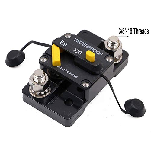 ANJOSHI 100Amp Circuit Breaker 30-300A with Manual Reset Trolling Motor Auto Car Marine Bike Stereo Audio Terminal Fuse Inverter for System Current Overload Protection 12V-48V DC Waterproof - Image 2