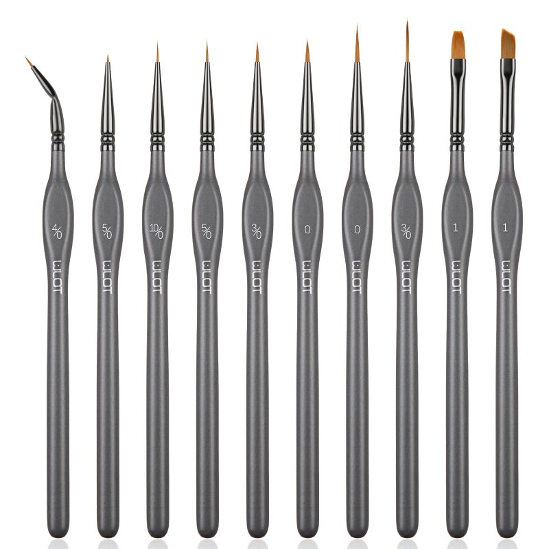 Fine Detail Brushes with Triangular Handles10 Miniature Brush for Fine Detailing  Art PaintingAcrylicNail ModelsWatercolour MiniaturesOil FiguresGolden Maple Series