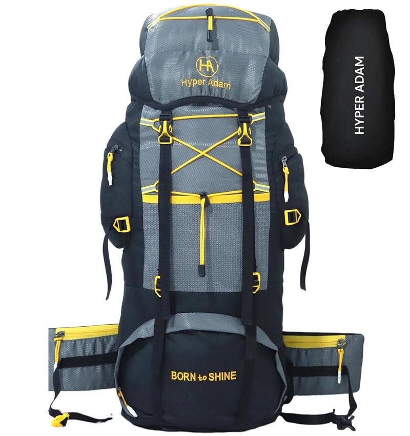 Hyper Adam حقائب الظهر | حقيبة سفر بسعة 75 لتر للرجال | حقيبة سياحية للسفر | حقيبة ظهر للتنزه والتخييم | غطاء مطري - Image 1